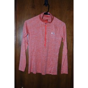 UNDER ARMOUR LOOSE FIT ORANGE 1/4 ZIP JACKET SIZE XS HEATGEAR